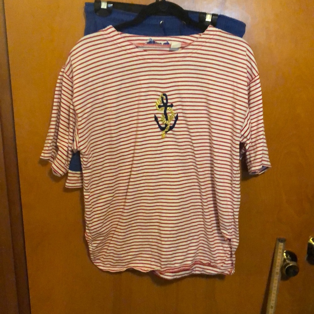 nautical vintage size large shorts and top outfit